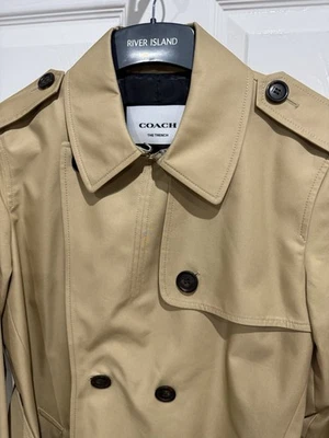 Coach Signature Lapel Mid-Trench Coat UK Size Large Women's - Image 1 of 4