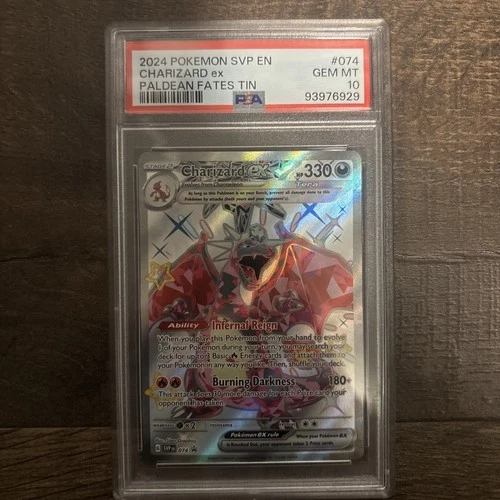 2024 POKEMON SVP EN-SV BLACK STAR PROMO PALDEAN FATES TIN CHARIZARD EX PSA 10