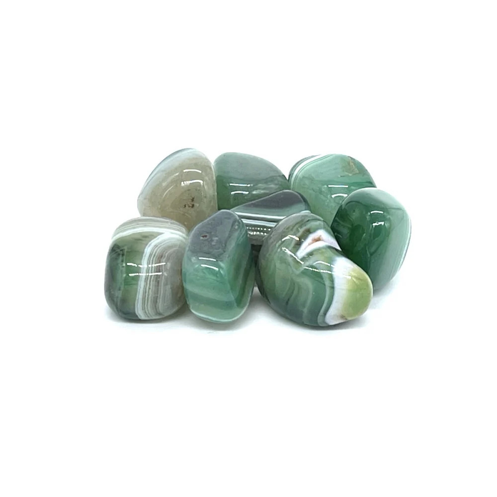 Green Banded Agate 2–3cm Healing Tumblestone – Balance & Harmony
