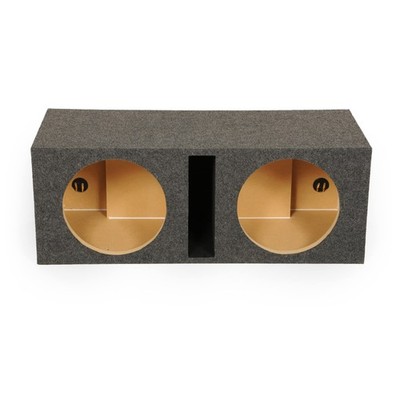 Q Power 10 Inch Dual Car Audio Subwoofer Enclosure Box, Shared Slot Port Vent...