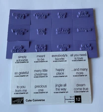 Stampin' Up! Cute Converse & Good Times Wood Mounted Stamps 40 Pieces