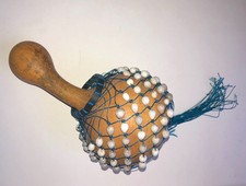 African Gourd  Cowrie Shell Shaker Shekere Percussion Instrument Rattle