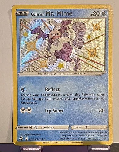 Galarian Mr. Mime SV020/SV122 Shining Fates Shiny Vault Pokemon Holo 