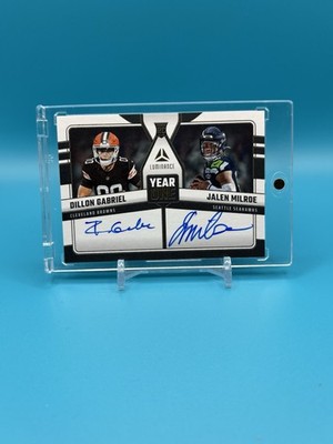 2025 Panini Luminance Year One Dual Signatures Jalen Milroe & Dillon Gabriel RC