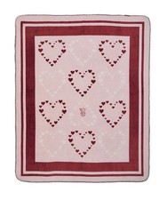 Victoria s Secret Sherpa Fleece Blanket VALENTINE HEARTS 2026 Red Pink New