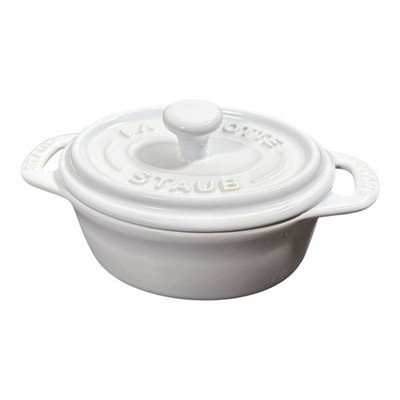 Staub La Cocotte ovaler Keramiktopf weiß mit Deckel 0,23 Liter