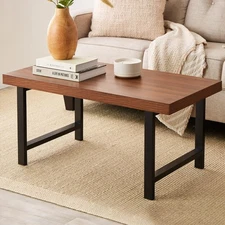Choice Products 44in Modern Coffee Table Butcher Block Large Accent Table,