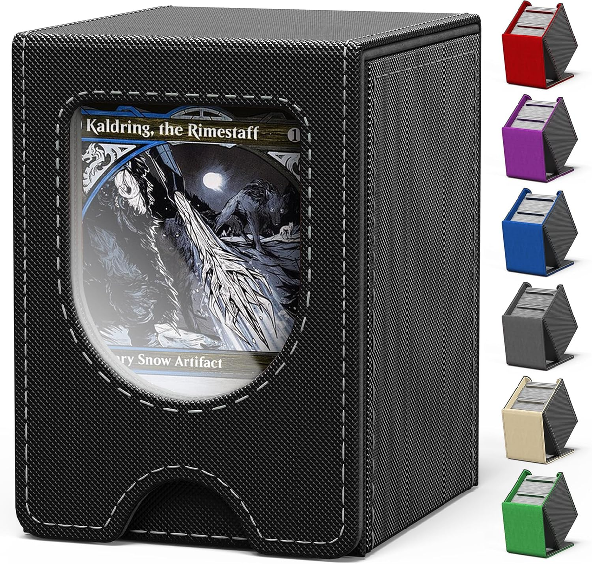 Card Deck Box for MTG Commander, Card Case Holds 100+ Double-Sleeved Cards,  Magi