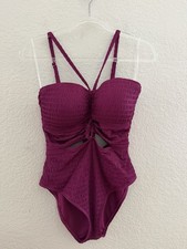 Bar III Women s Pucker Up Textured Keyhole One Piece Swimsuit Size L