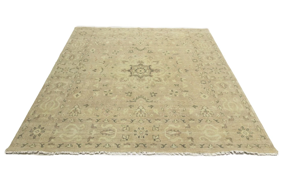 Transitional Square Oriental Rug 10X10 ft Muted Floral Bedroom Decor Carpet - Image 4 of 4
