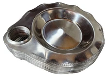 Vintage 18in 18/8 Stainless Steel Shrimp Cocktail / Serving Bowl Plates