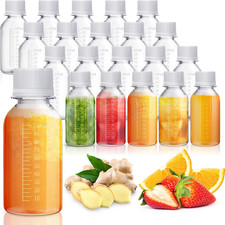24 Pcs 3.4oz/100ml Plastic Bottles with Caps Clear Reusable Jars with Lids Tr...