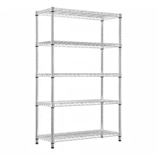 5-Tier Steel Adjustable Wire Garage Storage Shelving Unit in Chrome (47.2 In. W