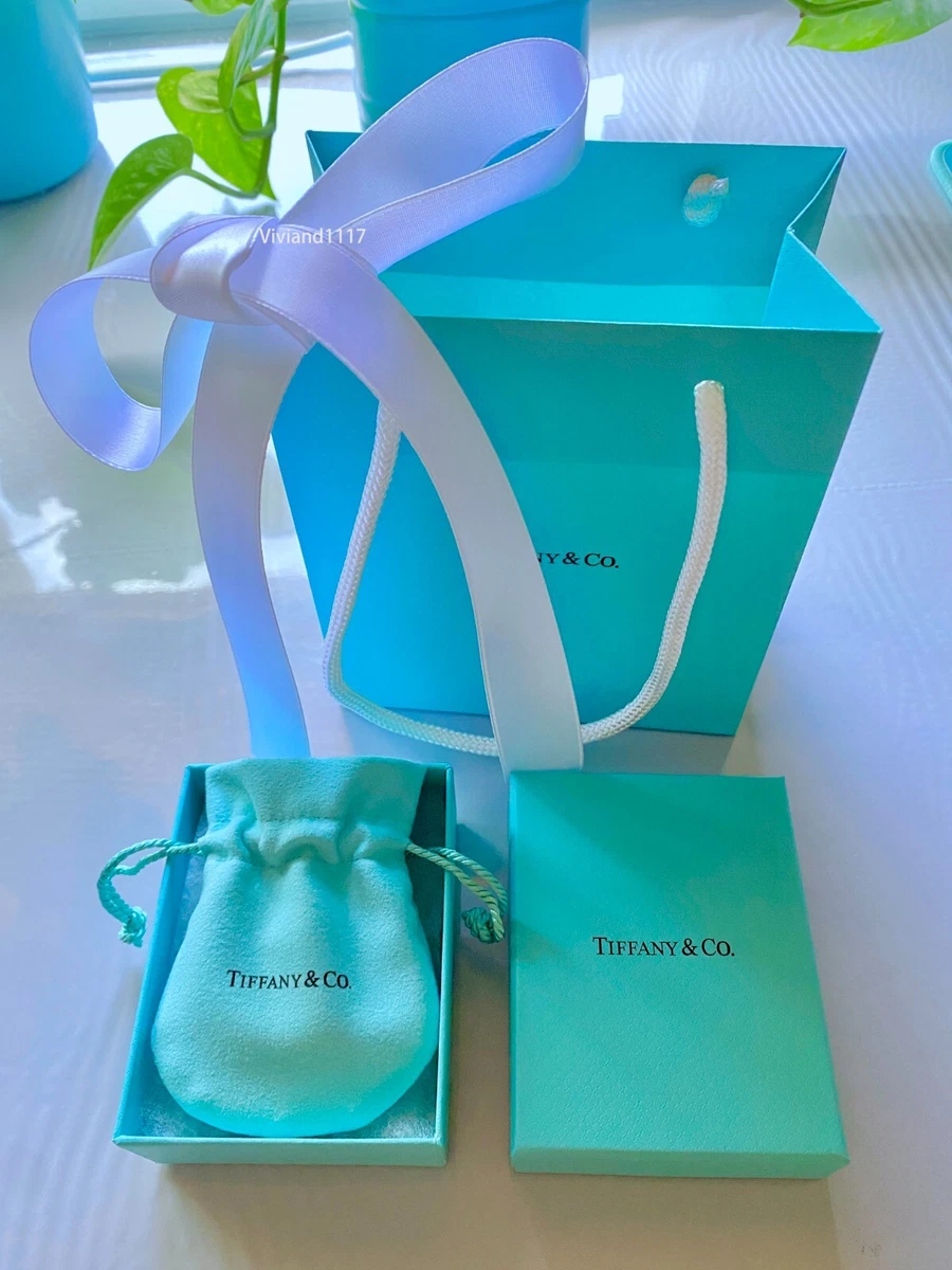 Tiffany & Co. Packaging Empty Blue Gift Box, Ribbon, Pouch, Shopping Bag  4pc Set