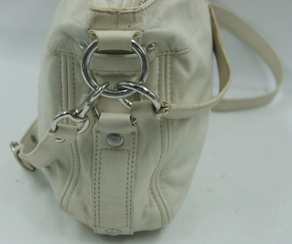 Женская сумка через плечо Coach Zoe цвет слоновой кости кожа ремень наплечная сумка - Изображение 4 из 4