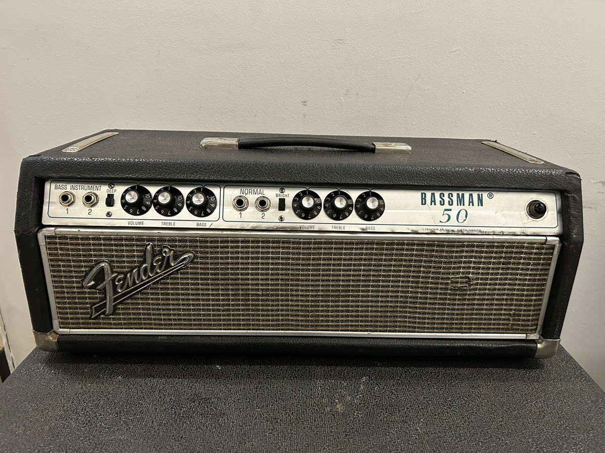 レア❗️Fender Bassman 50 ベースアンプ 1972 Fender Bassman 50 Silverface Tube Amp Head Model AA371