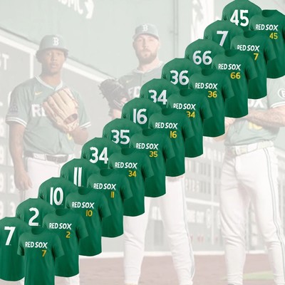 Duran #16, Bregman #2, Crochet #35 Boston Red Sox 2025 City Connect Name &Number