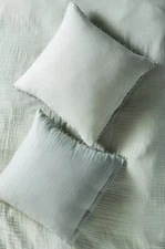 Anthropologie Euro Sham Reversible Airy Cotton Gauze Mint Green 26" Sq NIP