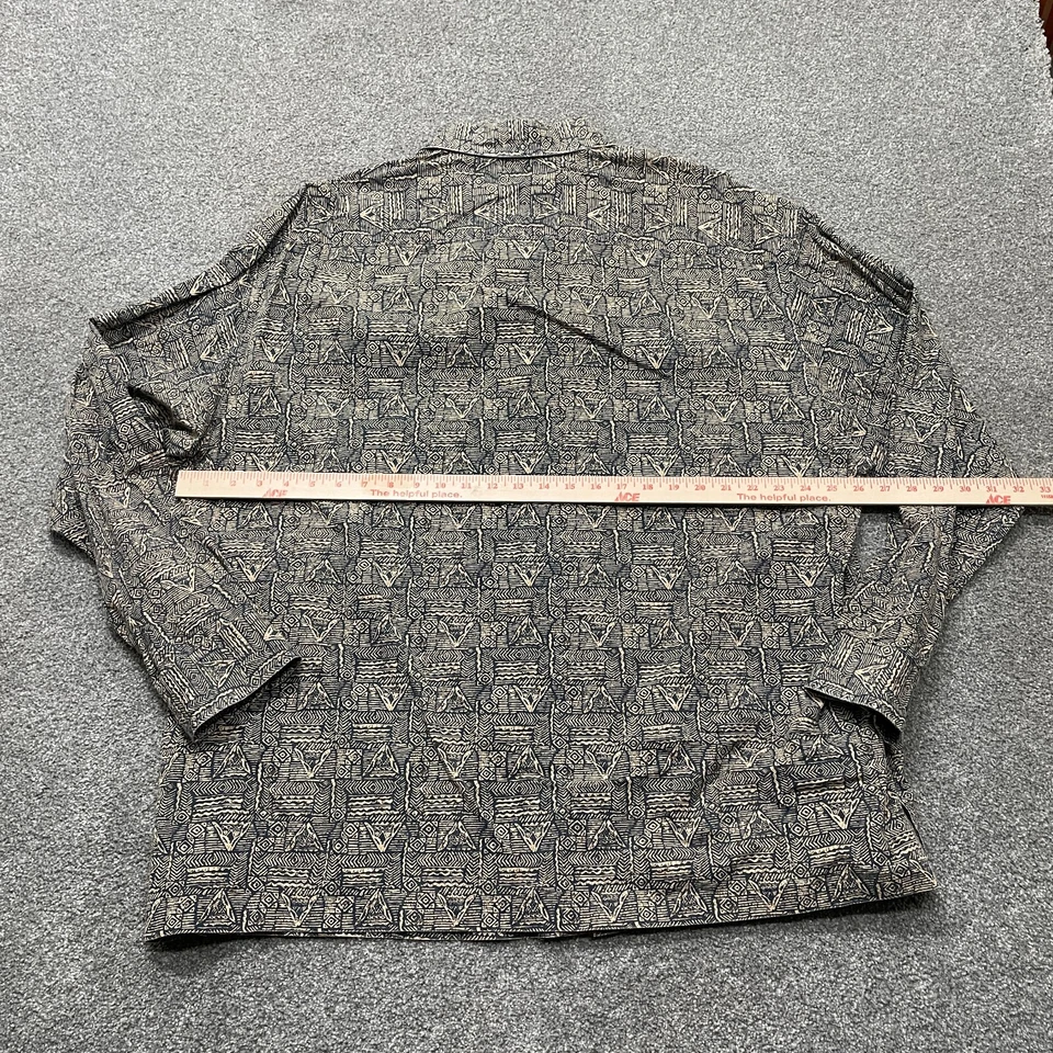 VINTAGE J.CREW Shirt Adult Extra Large XL Mulitcolor All Over Print 90s Mens - Image 3 of 4