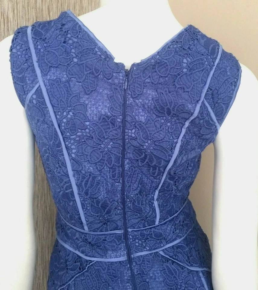 Monsoon de Encaje Vestido Cheyanne Azul Talla UK 8 Venta Nuevo con Etiqueta - Imagen 3 de 4