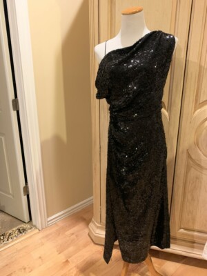 knee length dresses for ladies Raine Silver Black Velvet Sequin Midi Dress