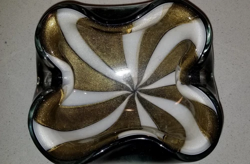 Vintage Murano Art Glass Bowl Mid Century Alfredo Barbini