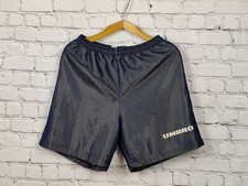 Football shorts soccer running Training Umbro Blue Sport 90s Vintage Retro Mesh