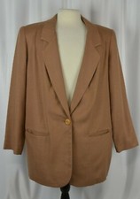 Fitting Image Women's Blazer Size 16 W Burlap Texture Light Brown Career Usa