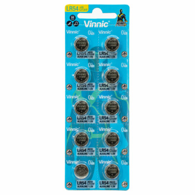10 x Vinnic LR54 batteries L1131F AG10 Alkaline Button cells 189 V10GA ...