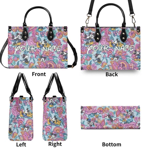 Personalized Mickey Leather Handbag, Disney Lethal Handbag, Gift For Her
