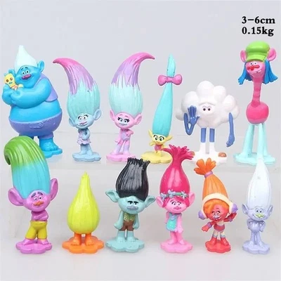 BRANDED 12 Dreamworks Trolls Action Figures Doll Playset Figurines Toy Cake Topper Decor