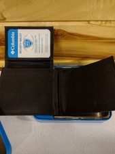 Columbia brown leather RFID security wallet