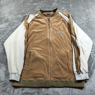 Vintage Enyce Velour Tracksuit Men XL Brown Colorblock Sweatsuit