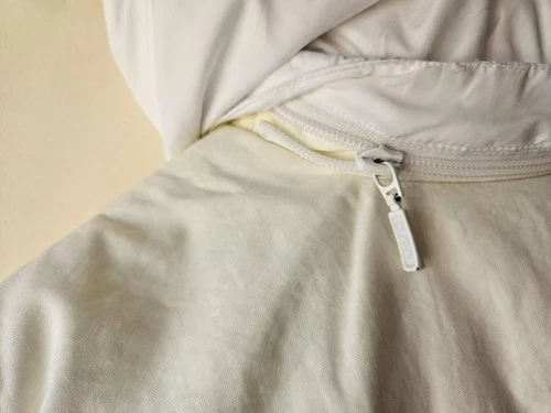 Vintage Nike Allure Down Puffer Vest Women’s XL White Cream Y2K Gilet Hooded image 15
