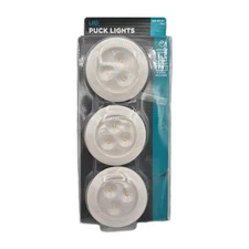 (3-Pk) Puck Light LED Battery Operated Round White 3" 1009 463 541