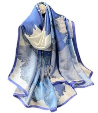 Womens 100 Large Mulberry Silk Scarf Long Satin Fashion Lightweight Wraps Art