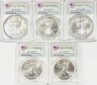 2016 $1 SILVER EAGLE 5-COIN SET PCGS MS70 FIRST STRIKE–30TH ANNIVERSARY *CHEAP!*
