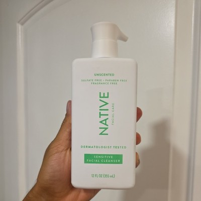 Native Sensitive Facial Cleanser Face Cleaner Unscented Niacinamide 12oz