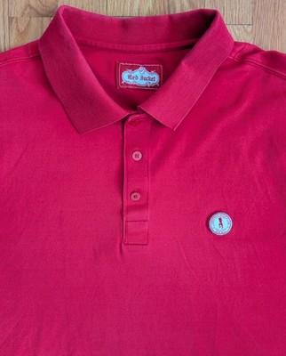CHICAGO GOLF CLUB Mens Large Polo Shirt Cotton Blend Red Jacket Fair And Sure 