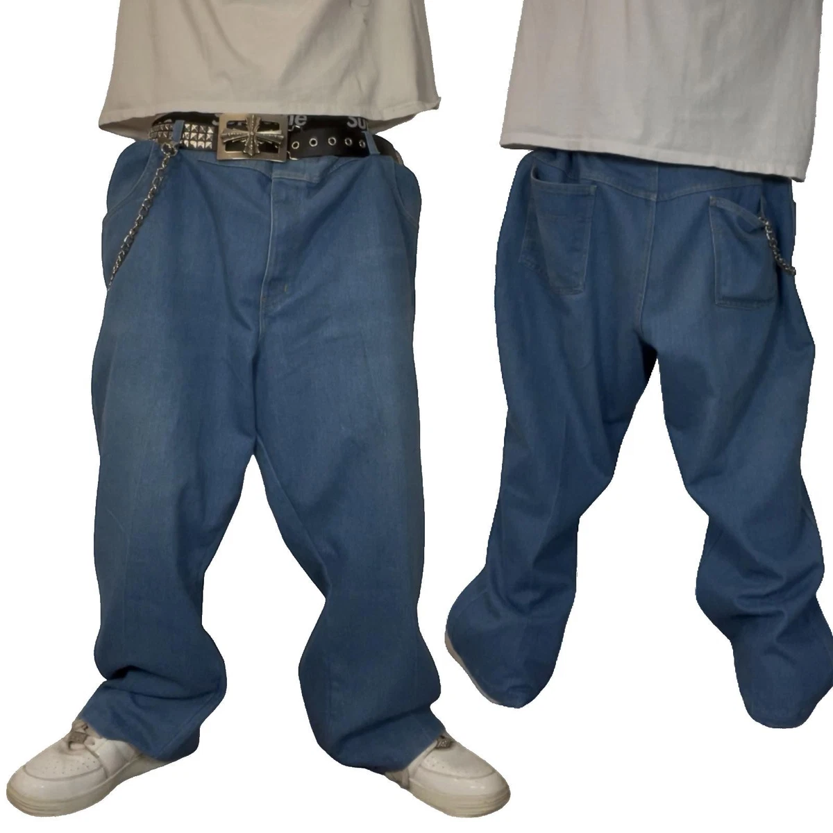 Jeans Rectos Relajados Para Hombre - Corte Holgado, Con Cordón, Tela Elástica, Ideales Para Trabajo O Diario