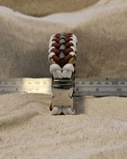 Sanctified Covenant 550 Paracord Bracelet in Crimson, Lt Gray and White. 9.5 In.