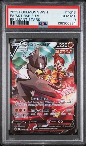 Single Strike Urshifu V TG18/TG30 Swsh09: Brilliant Stars Trainer Gallery PSA 10