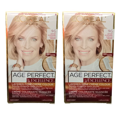 2x L'Oreal Paris Age Perfect - 9G Light Soft Golden Blonde NO TARIFF