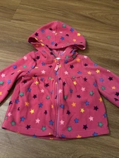 Circo Pink Hoodie Jacket With Big Colorful Stars Girls Size 24 months Never Worn