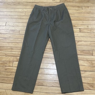 Legendary Gold Khakis Vintage Y2k Pleat Pants Men 36x32 Green Stretch Waist Golf