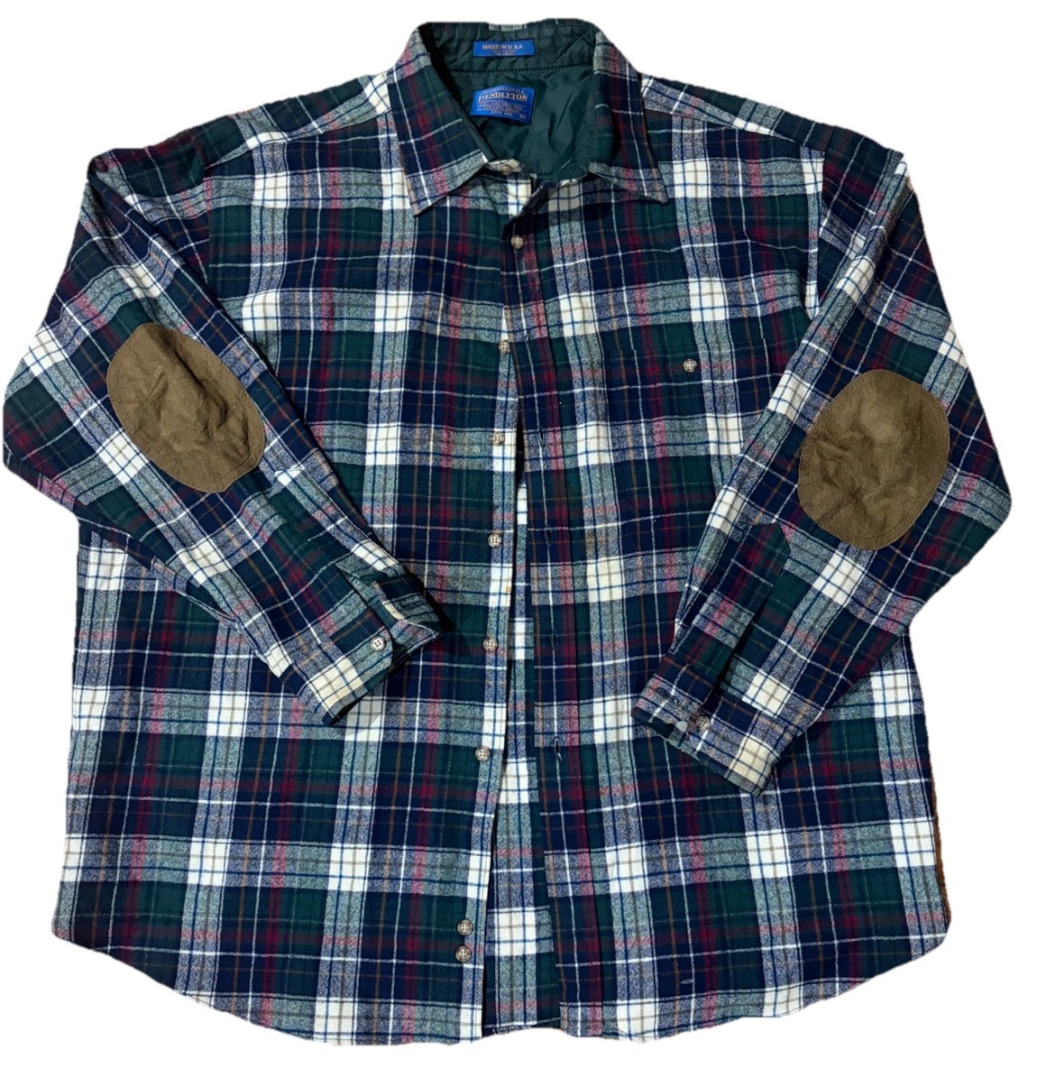 Pendleton Flannel Wool Western Loop Collar Elbow … - image 2