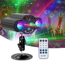 Party Lights DJ Disco Lights,Stage Light Projector 2 RGB LED Multiple Pattern...