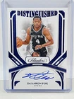 2024-25 Panini Flawless De'Aaron Fox Distinguished Auto Sapphire #8/8