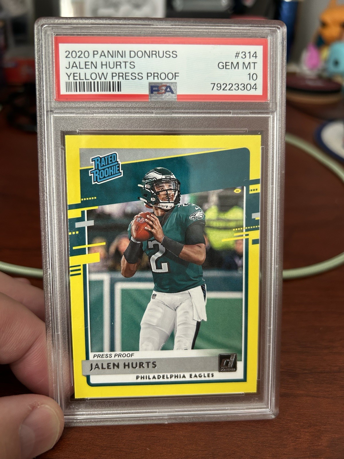 Jalen Hurts Panini Donruss #314 Press Proof Yellow