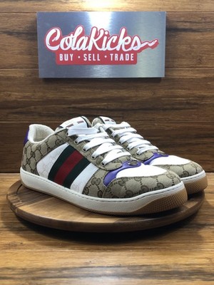 Size 12M/13.5W - Gucci Screnner GG Beige Purple 812638 FAD3U 9752 Pre-Owned
